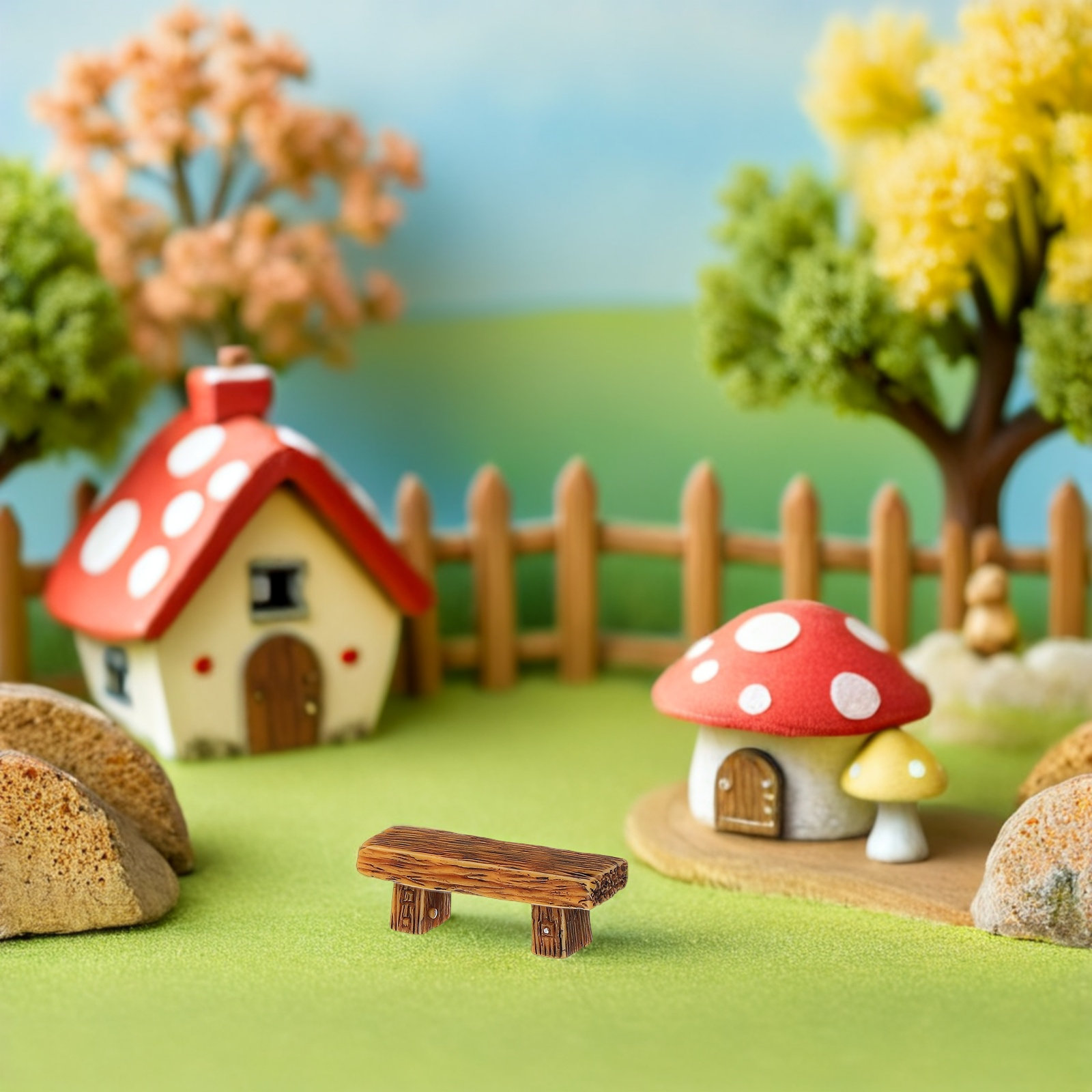 12Pcs Miniature Resin Bench Vi - Bonsai Garden Landscape Design 评论和价格