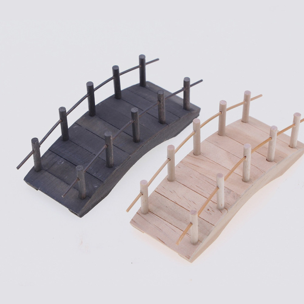 2Pcs Mini Wooden Arch Bridge V - Bonsai Garden Landscape Design 评论和价格